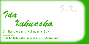 ida kukucska business card